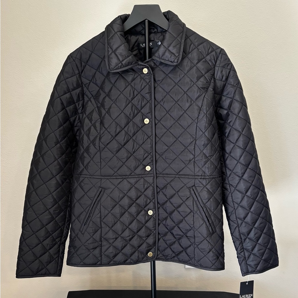Lauren Ralph Lauren Women's Diamond Barn Quilted Jacket - Black Size M